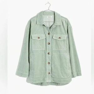 Madewell Yorkway Corduroy Jacket: Sage Green Sz L